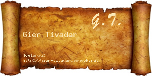 Gier Tivadar névjegykártya